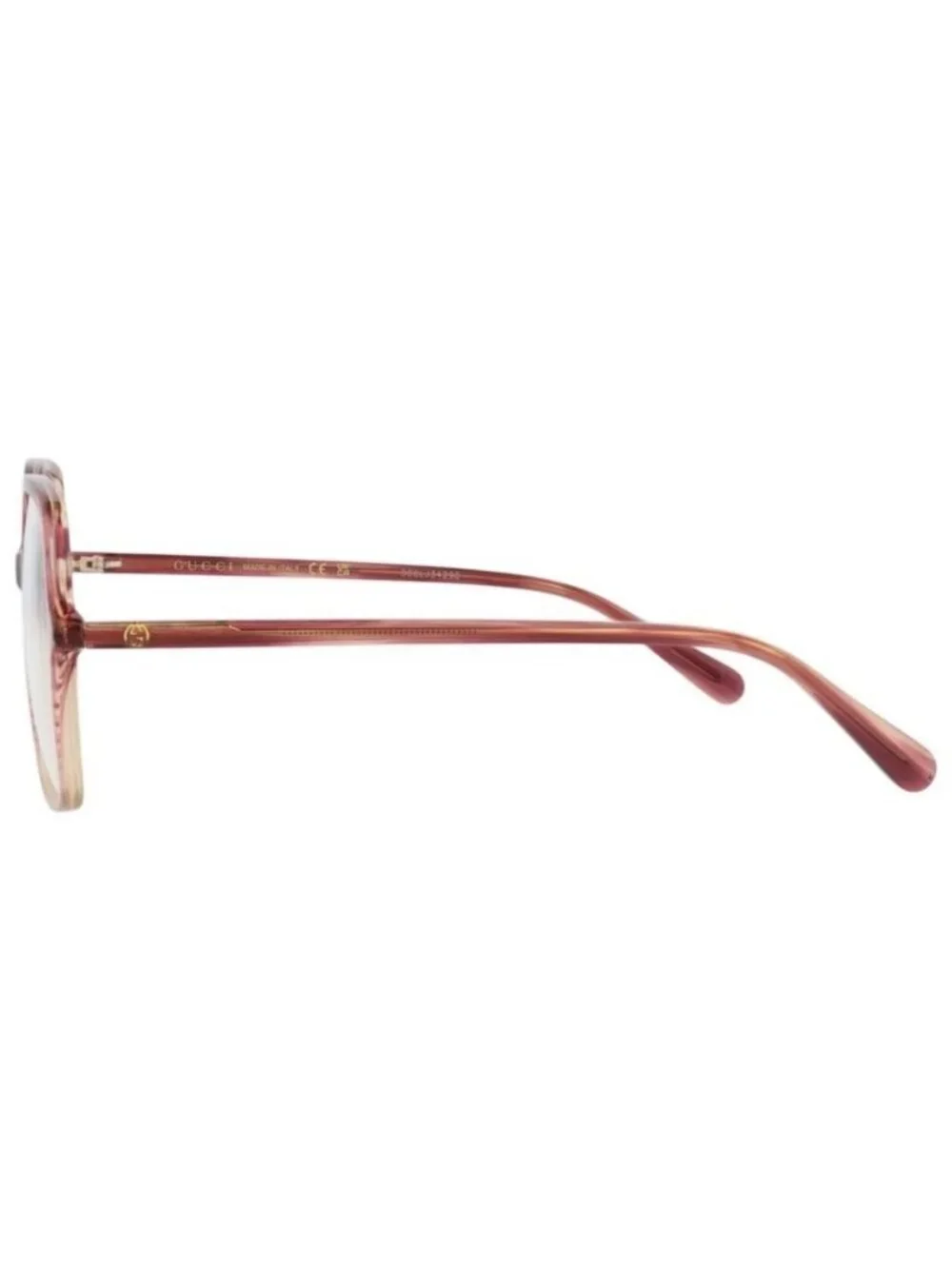 New Gucci Womens Square/Rectangle Red Red Transparent Fashion Designer Eyeglasse